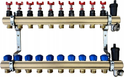 Manifold ngrohje KRPTp-10, 1", 10 qarqe, me matës rrjedhje