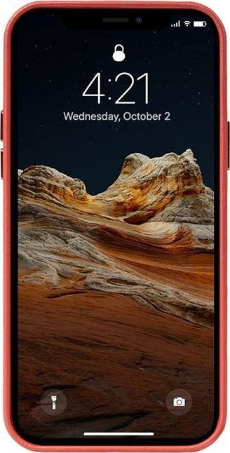 Futrollë Crong Essential Cover, për iPhone 12 Pro Max, lëkurë eko, e kuqe