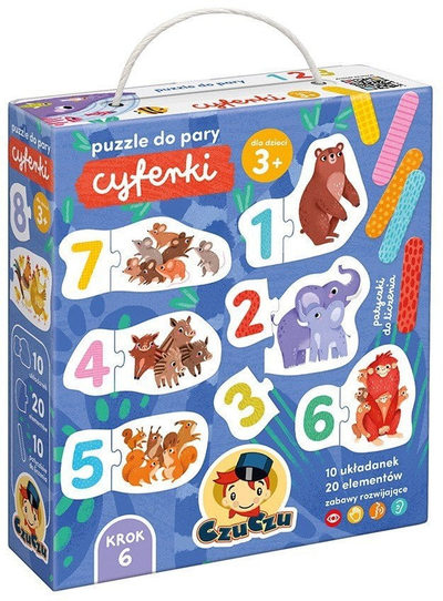 Puzzle edukativ Czuczu For A Pair Of Numbers, 10 pjesë, për fëmijë 3+
