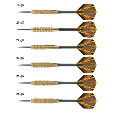 Shigjeta dart Harrows Club Brass Steeltip, trup bronzi, bosht najloni, shumëngjyrëshe