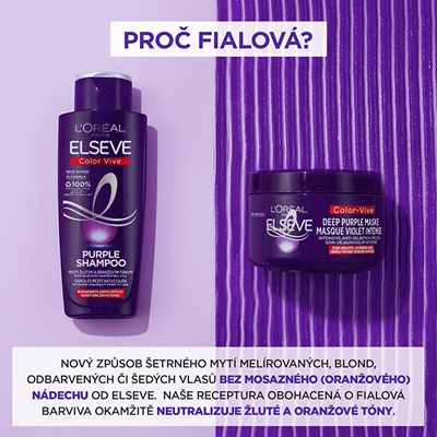 Maskë për flokë L'Oréal Paris Elseve Color Vive Deep Purple Mask, 250 ml