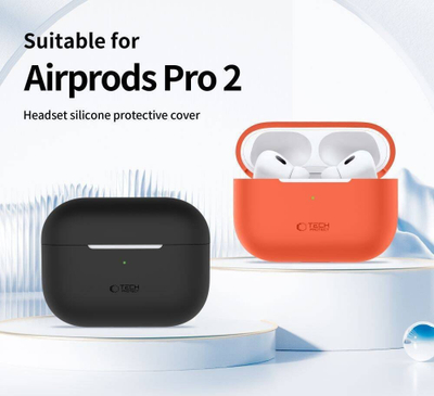 Mbulesë silikoni Tech-Protect për Apple AirPods Pro 1 2, me litar, e purpurt