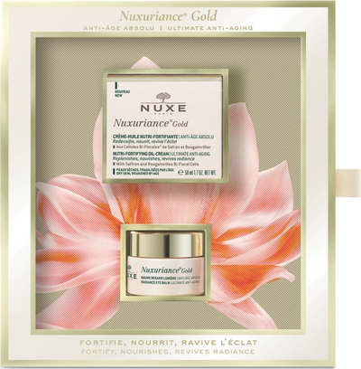 Set për kujdes fytyre Nuxe Nuxuriance Gold, krem vaj 50ml, balsam sysh 15ml, kundra rrudhave