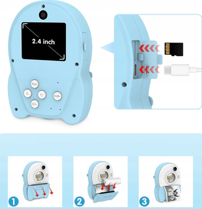 Kamerë për kalamaj Shona KCP04 Drukus Pro, me printer termik, ekran 2.4", blu