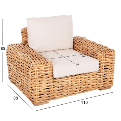 Kolltuk alumini Rachel 63x58x85Hcm (HM6088.04)