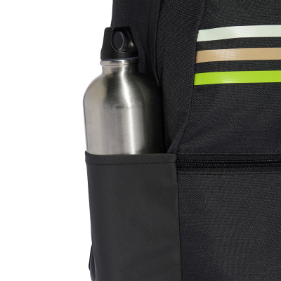 Çantë shpine Adidas Classic Horizontal 3 Stripes, me pencil case, 100% poliester i ricikluar, e zezë