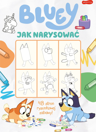 Libër vizatimi Bluey How to Draw, për kalamaj, shumëngjyrësh