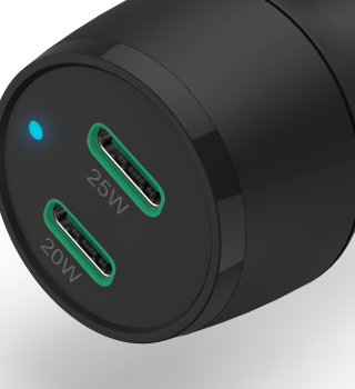 Karikues i shpejtë Hama, për veturë, 2 porte USB-C/Qualcomm, 45 W, i zi