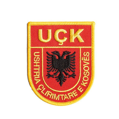 Emblema UÇK 8x6.3cm Qendisje Me Ngjites Me Hekur