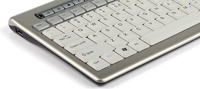 Tastiera BakkerElkhuizen S-board 840, kompakte, USB, e bardhë me argjendi