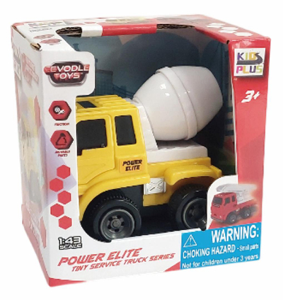 Kamion mikser betoni lodër Friction, shkalla 1/43, 10 cm, i verdhë
