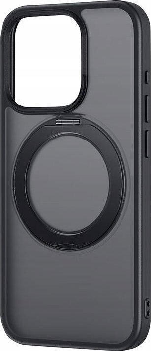 Këllëf telefoni Baseus SkyRing për iPhone 15, me këmbëz 360°, xham i fortë, i zi