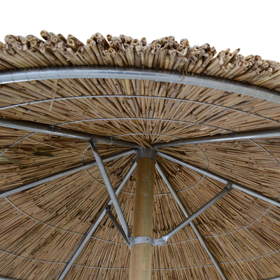 Çadër plazhi Straw Umbrella HM5439, diametër 250 cm, shtyllë druri 10 cm, ngjyrë natyrale