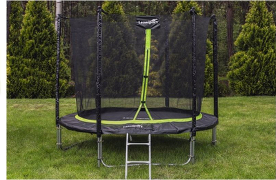 Trampolinë për kopsht Lean Sport Pro, 8 FT 244 cm, me rrjetë mrena, jeshile