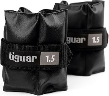 Тегови за зглоб Tiguar Velcro TI-OB00015, сет 2x1.5kg, сиви
