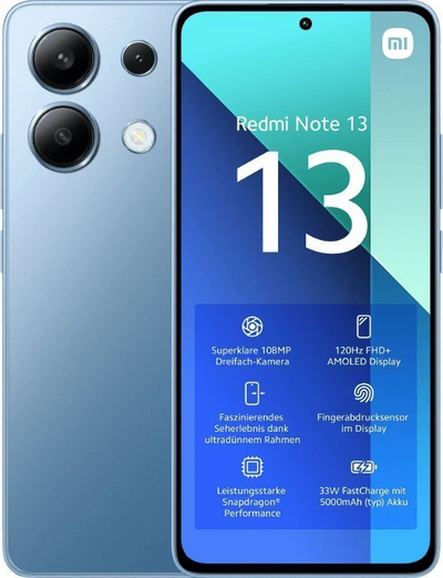 Telefoni Xiaomi Redmi Note 13, 8GB RAM, 128GB, 4G, blu