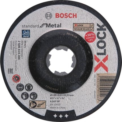 Disk gërryes Bosch 2608619366 X-LOCK, 125mm, për metal, i zi