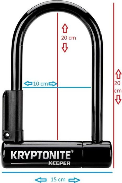 Dry biçiklete Kryptonite Keeper 12 Standard U-Lock, çelik 12mm, 10 x 20cm, i zi