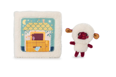 Libër aktiviteti pelushi Lilliputiens Good Night Yvon the Sheep, 16x16 cm, i bardhë