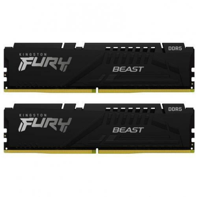Memorie RAM Kingston FURY Beast 16GB DDR5, 5600MT/s, kit 2x8GB, e zezë