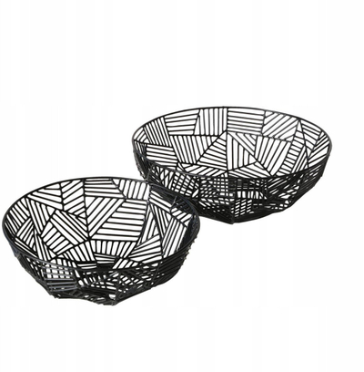 Enë dekorative Boltze Home Graphina, set 2 copë, hekuri, të zeza