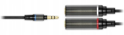 Kabllo audio IK Multimedia iLine Mono Out Split, 60 cm, stereo 3.5 mm në 2x mono 6.3 mm, i zi