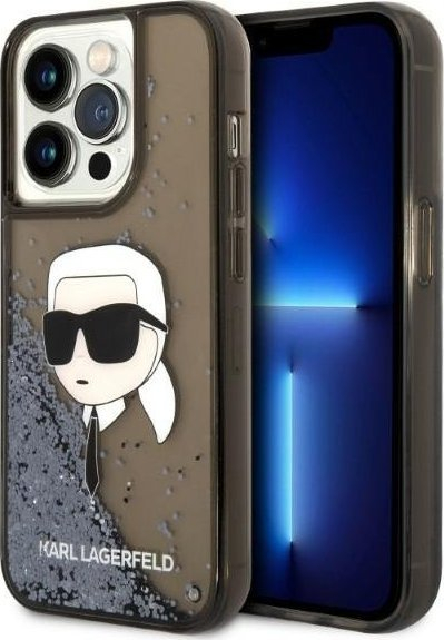 Mbrojtëse telefoni Karl Lagerfeld KLHCP14LLNKHCK, për iPhone 14 Pro, hardcase me glitter, e zezë
