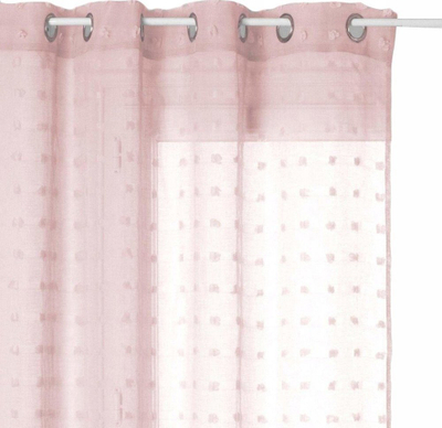 Perde transparente Atmosphera Rose Lily, 140x240cm, poliester, rozë e çelët