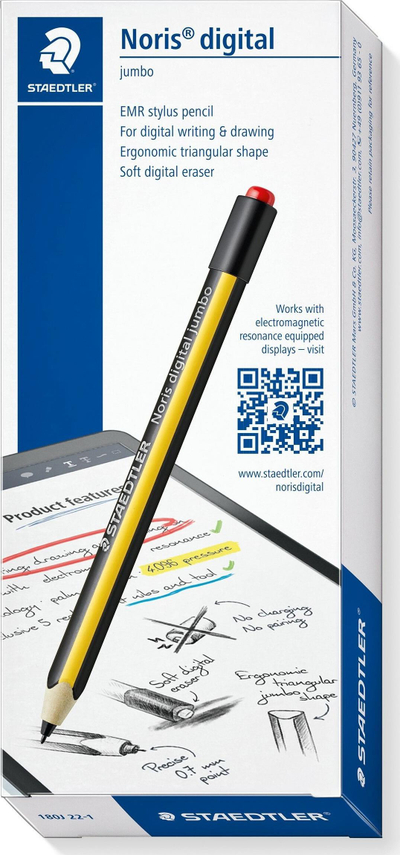 Stylus Staedtler Noris Digital Jumbo, 0.7mm, EMR, i zi me të verdhë