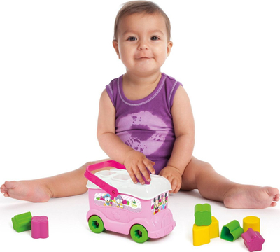 Lodër konstruktuese Clementoni Disney Baby Minnie, autobus formash, 9 pjesë, shumëngjyrëshe