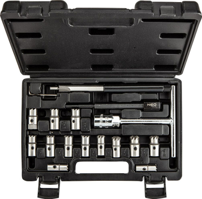 Set prerëse për sedilje injektorësh NEO 11-885, 17 pjesë