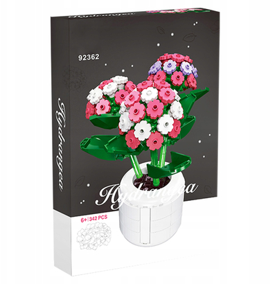 Lodra për ndërtim Stator Pink Hydrangea In A Pot, 342 copa, në vazo, rozë