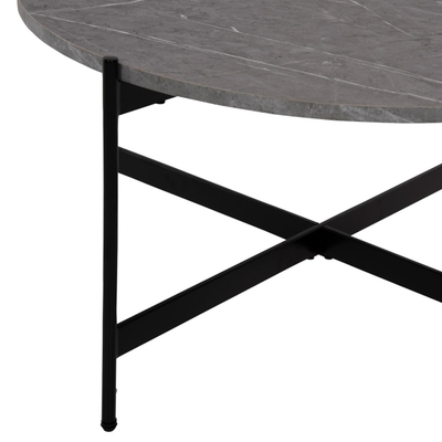 Tavolinë për kafe Φ80x45Hcm (HM9588.02), gri/ zezë