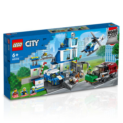 Set lodrash LEGO City Police Station 60316, stacion policie, 6+ vjeç, shumëngjyrësh