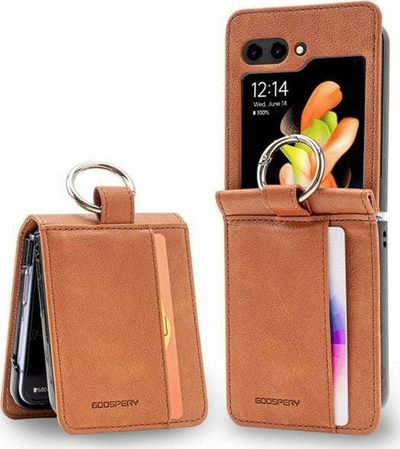 Këllëf Mercury Basic Diary për Samsung Galaxy Z Flip6 F741, me kapak, kafe e çelët