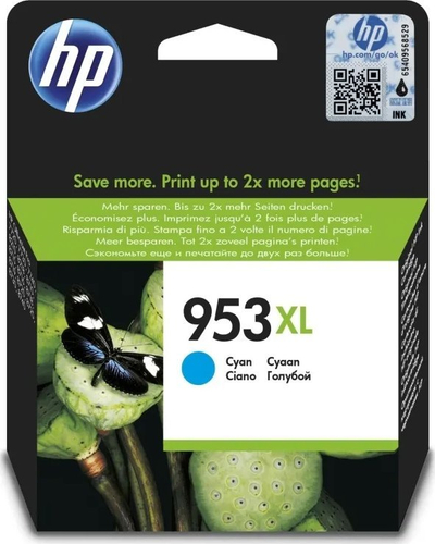 Kartutshë boje HP 953 XL Cyan, origjinale, kapacitet i madh, blu
