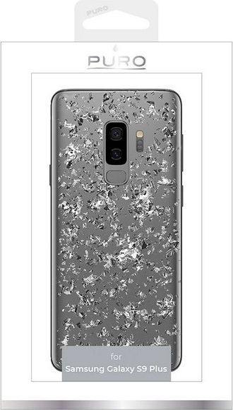 Kapak telefoni Puro Glam Ice, për Samsung Galaxy S9 Plus, transparent, ngjyrë argjendi