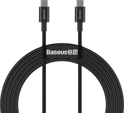 [OUTLET] Kabllo USB Baseus BSU2850BLK, USB C në USB C, 2 m, 100W, e zezë
