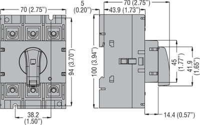 Çelës shkëputës Lovato Electric GA125A, 3P, 125A, portokalli