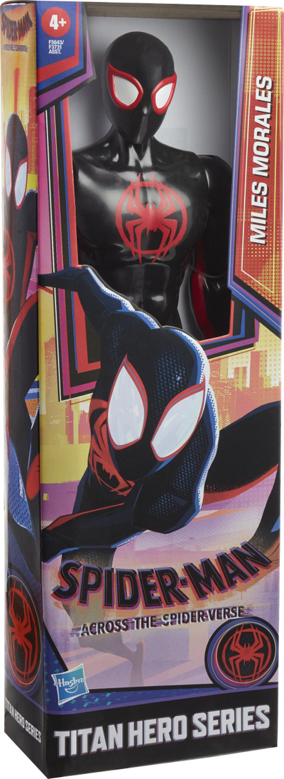 Figurë Marvel Spider-Man Titan Hero Series Miles Morales, 30 cm, për kalamaj 4+, e zezë me të kuqe