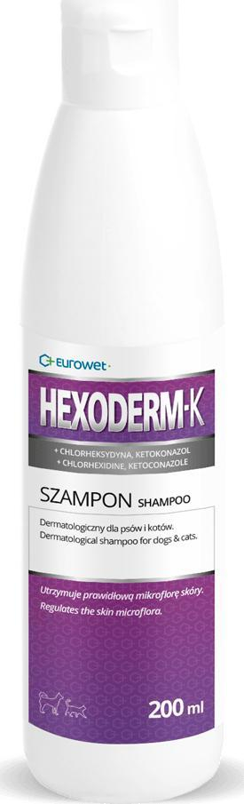 Shampo veterinare EUROWET Hexoderm K, 200ml, për lëkurë problematike