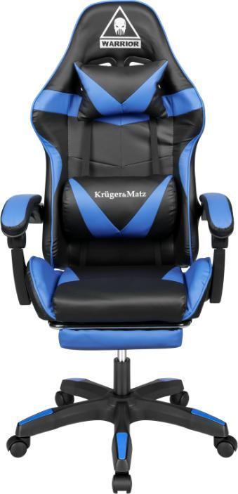 Karrige gaming Kruger&amp;Matz GX-150, lëkurë ekologjike, me mbështetëse për këmbë, blu