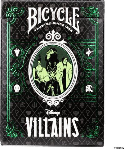 Karta loje Bicycle Disney Villains Green and Purple Villain, 56 letra, letër cilësore