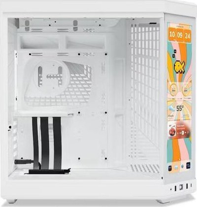 Куќиште за компјутер HYTE Y70 Touch Infinite, mid tower, екрани на допир, бело