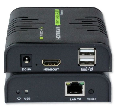 KVM Extender Techly IDATA HDMI-KVM2, 120 m, 1080p@60Hz, 028214, e zezë
