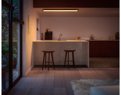 Плафонска лампа панел Philips Hue Aurelle White Ambiance, 120 x 30 cm, прилагодливо осветлување, црна