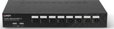 Switch KVM Lindy 39540, 8 porta, DisplayPort 4K, i zi