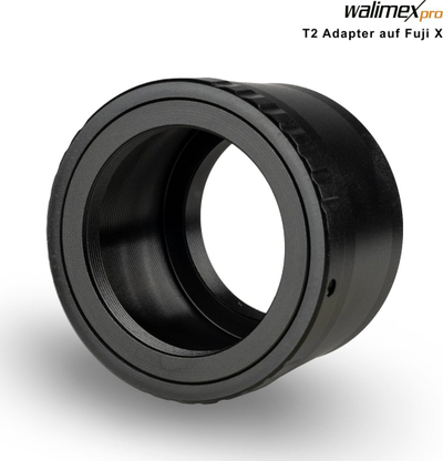 Adaptues Walimex Pro T2 për Fuji X, unazë montimi lente, fokus me dorë, ngjyrë e zezë