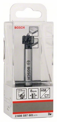 Freza për mente Bosch Cantilever Wood Hinge Cutter 15mm, karabit, për dru