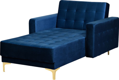 Çezllong me kadife ABERDEEN, recliner, skelet metalik, blu navy